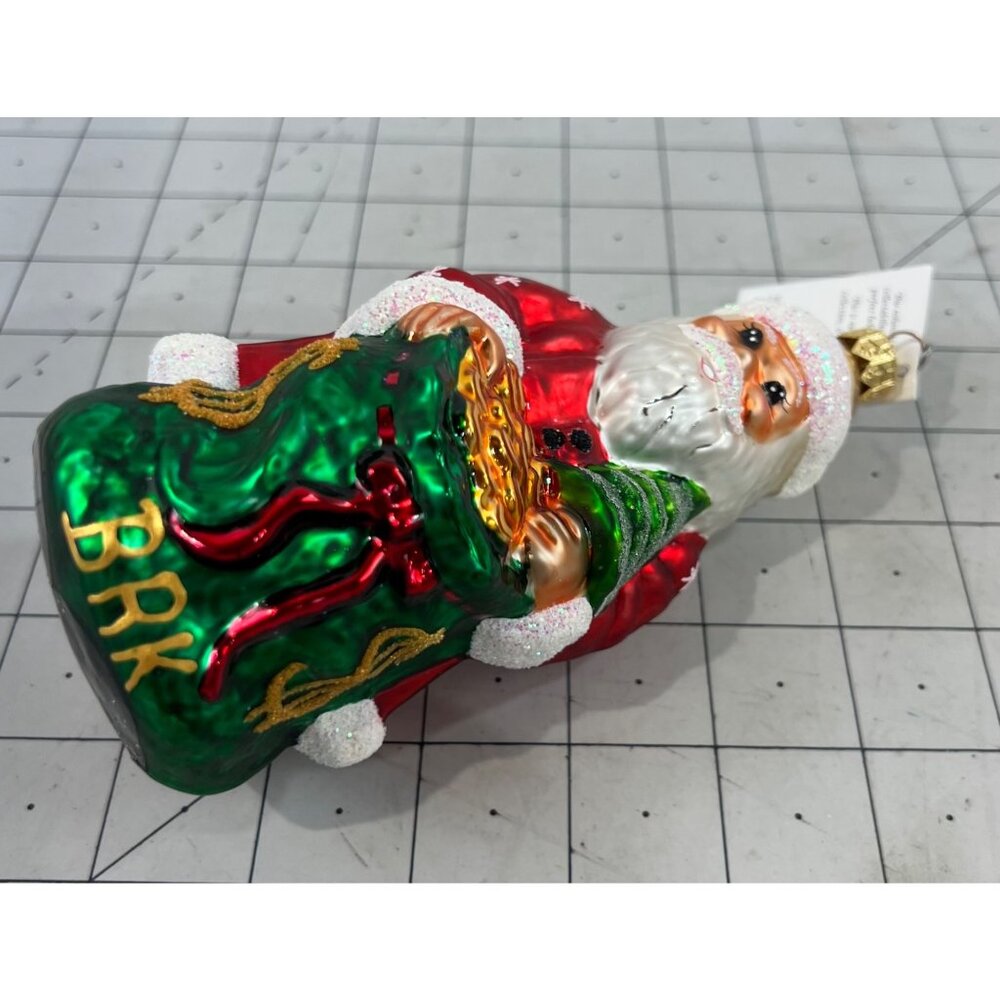 Christopher Radko Santa Christmas Ornament Pot O’ Gold “BRK” Berkshire Hathaway - Picture 4 of 9
